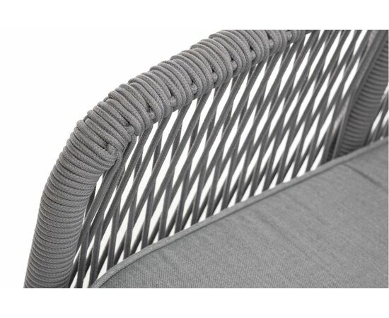 "Канны" правый модуль плетеный из роупа, каркас алюминий белый шагрень, роуп светло-серый круглый, ткань светло-серая, изображение 6 | Интернет магазин мебели и декора LifeDekor
