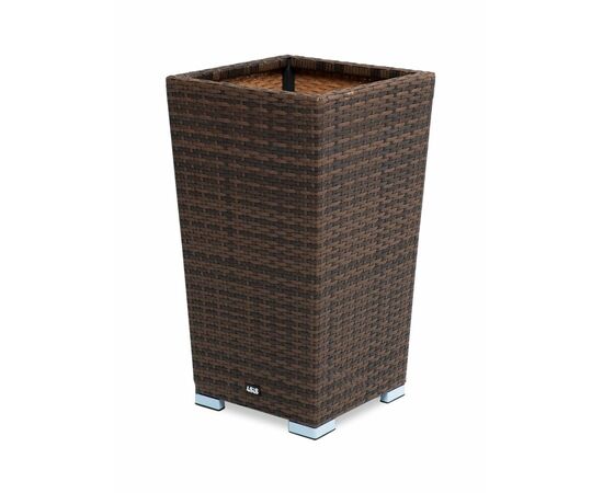"Капучино" кашпо для цветов плетеное из искусственного ротанга, цвет коричневый | Интернет магазин мебели и декора LifeDekor