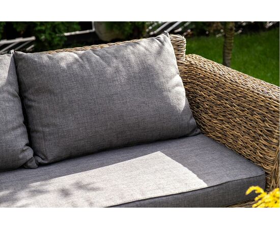 "Капучино" лаунж-зона из искусственного ротанга (гиацинт), цвет соломенный, изображение 9 | Интернет магазин мебели и декора LifeDekor