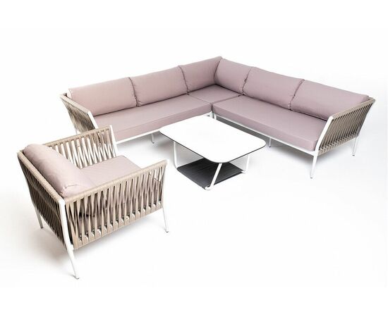 "Касабланка" модульная лаунж-зона из роупа (веревки), каркас из алюминия, изображение 2 | Интернет магазин мебели и декора LifeDekor