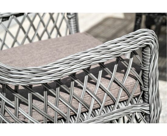 "Катания" обеденная группа плетеная на 4 персоны, цвет графит, изображение 6 | Интернет магазин мебели и декора LifeDekor