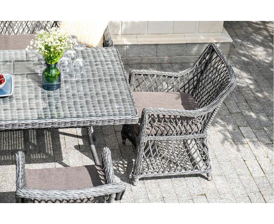 "Катания" обеденная группа плетеная на 6 персон, цвет графит, изображение 16 | Интернет магазин мебели и декора LifeDekor