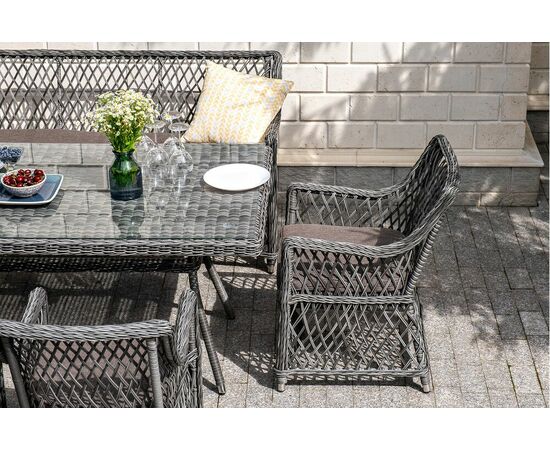 "Катания" обеденная группа плетеная на 6 персон, цвет графит, изображение 19 | Интернет магазин мебели и декора LifeDekor