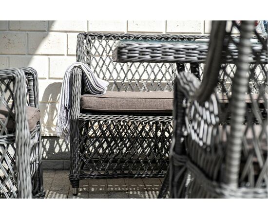 "Катания" обеденная группа плетеная на 6 персон, цвет графит, изображение 23 | Интернет магазин мебели и декора LifeDekor