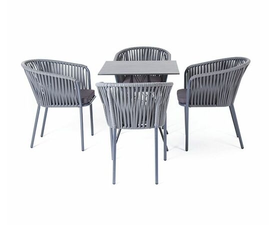 "Конте" обеденная группа на 4 персоны, квадратный стол, цвет "серый гранит", изображение 2 | Интернет магазин мебели и декора LifeDekor