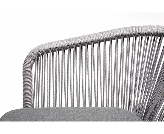 "Малага" обеденная группа на 6 персон со стульями "Марсель", каркас белый, роуп светло-серый, изображение 5 | Интернет магазин мебели и декора LifeDekor