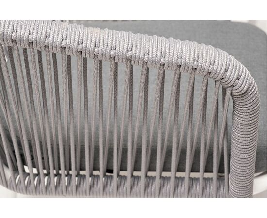 "Малага" обеденная группа на 6 персон со стульями "Марсель", каркас белый, роуп светло-серый, изображение 7 | Интернет магазин мебели и декора LifeDekor