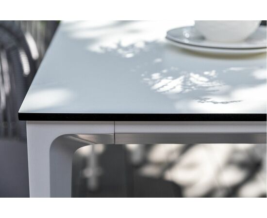 "Малага" обеденная группа на 6 персон со стульями "Марсель", каркас белый, роуп светло-серый, изображение 14 | Интернет магазин мебели и декора LifeDekor