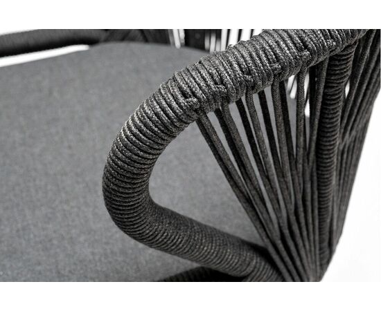 "Венето" обеденная группа на 6 персон со стульями "Милан", каркас темно-серый, роуп темно-серый, изображение 6 | Интернет магазин мебели и декора LifeDekor