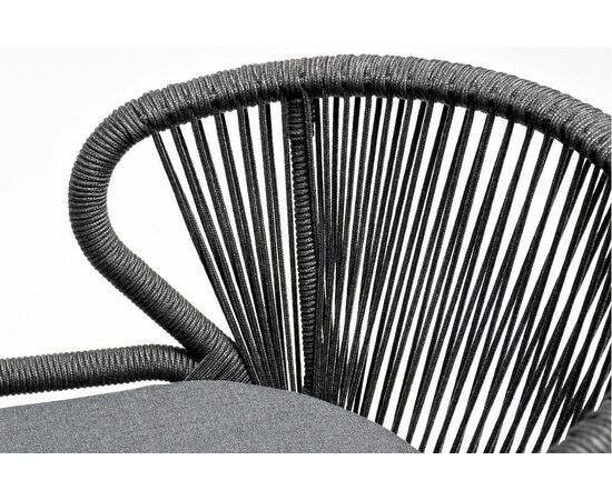 "Венето" обеденная группа на 6 персон со стульями "Милан", каркас темно-серый, роуп темно-серый, изображение 7 | Интернет магазин мебели и декора LifeDekor