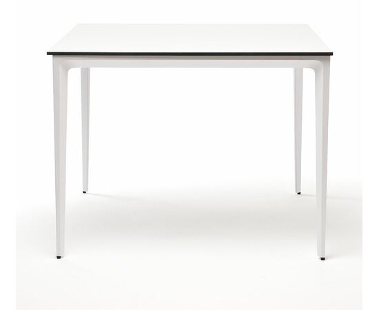 "Малага" обеденный стол из HPL 90х90см, цвет молочный, каркас белый, изображение 2 | Интернет магазин мебели и декора LifeDekor