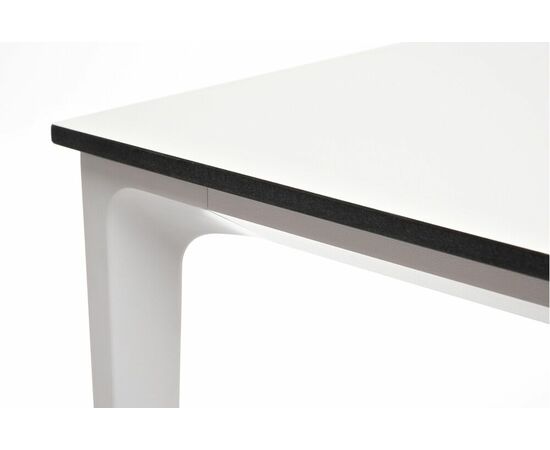 "Малага" обеденный стол из HPL 90х90см, цвет молочный, каркас белый, изображение 4 | Интернет магазин мебели и декора LifeDekor