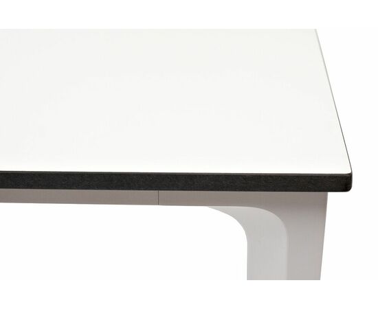 "Малага" обеденный стол из HPL 90х90см, цвет молочный, каркас белый, изображение 5 | Интернет магазин мебели и декора LifeDekor