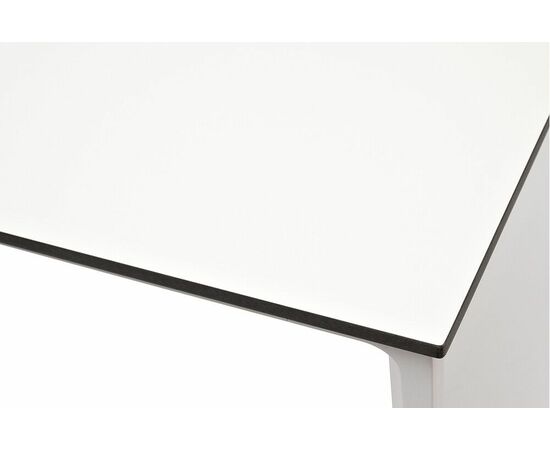 "Малага" обеденный стол из HPL 90х90см, цвет молочный, каркас белый, изображение 6 | Интернет магазин мебели и декора LifeDekor