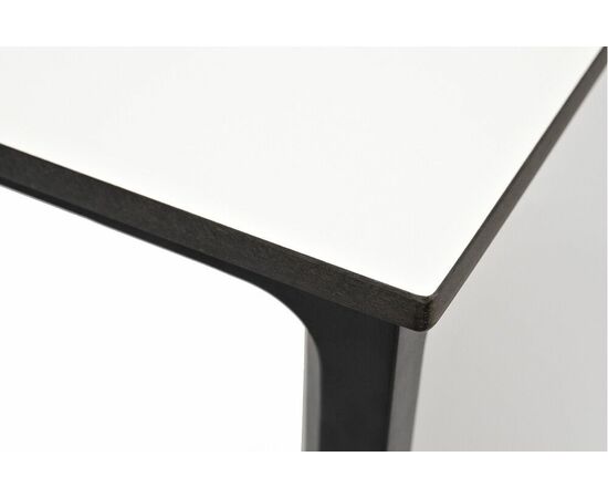 "Малага" обеденный стол из HPL 90х90см, цвет молочный, каркас черный, изображение 3 | Интернет магазин мебели и декора LifeDekor