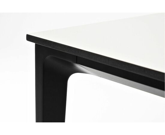 "Малага" обеденный стол из HPL 90х90см, цвет молочный, каркас черный, изображение 4 | Интернет магазин мебели и декора LifeDekor