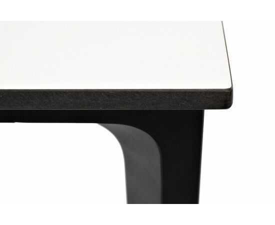 "Малага" обеденный стол из HPL 90х90см, цвет молочный, каркас черный, изображение 5 | Интернет магазин мебели и декора LifeDekor