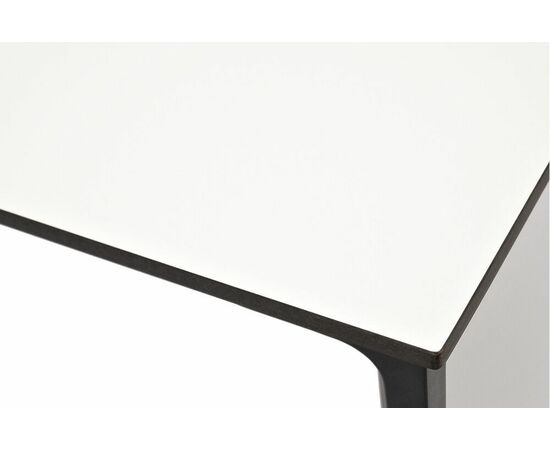 "Малага" обеденный стол из HPL 90х90см, цвет молочный, каркас черный, изображение 6 | Интернет магазин мебели и декора LifeDekor