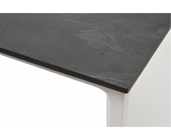 "Малага" обеденный стол из HPL 90х90см, цвет "серый гранит", каркас белый, изображение 3 | Интернет магазин мебели и декора LifeDekor