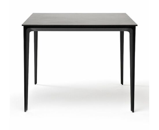 "Малага" обеденный стол из HPL 90х90см, цвет "серый гранит", каркас черный, изображение 2 | Интернет магазин мебели и декора LifeDekor