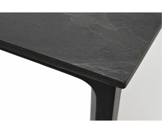 "Малага" обеденный стол из HPL 90х90см, цвет "серый гранит", каркас черный, изображение 3 | Интернет магазин мебели и декора LifeDekor