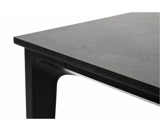 "Малага" обеденный стол из HPL 90х90см, цвет "серый гранит", каркас черный, изображение 4 | Интернет магазин мебели и декора LifeDekor