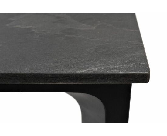 "Малага" обеденный стол из HPL 90х90см, цвет "серый гранит", каркас черный, изображение 5 | Интернет магазин мебели и декора LifeDekor