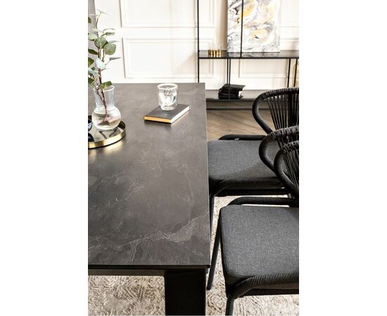 "Венето" обеденная группа на 4 персоны со стульями "Милан", каркас темно-серый, роуп темно-серый, изображение 6 | Интернет магазин мебели и декора LifeDekor