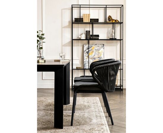 "Венето" обеденная группа на 4 персоны со стульями "Милан", каркас темно-серый, роуп темно-серый, изображение 9 | Интернет магазин мебели и декора LifeDekor