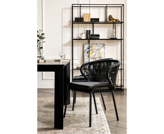 "Венето" обеденная группа на 4 персоны со стульями "Милан", каркас темно-серый, роуп темно-серый, изображение 10 | Интернет магазин мебели и декора LifeDekor