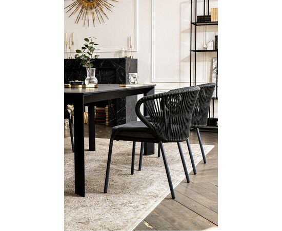 "Венето" обеденная группа на 4 персоны со стульями "Милан", каркас темно-серый, роуп темно-серый, изображение 11 | Интернет магазин мебели и декора LifeDekor