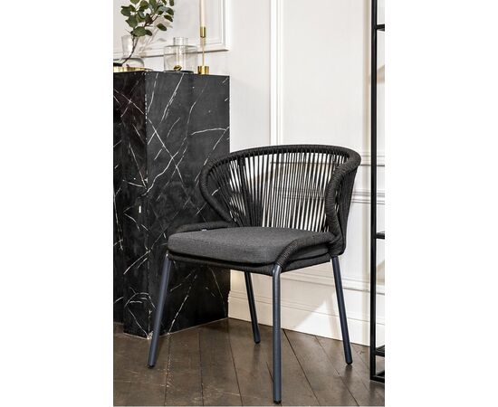 "Венето" обеденная группа на 4 персоны со стульями "Милан", каркас темно-серый, роуп темно-серый, изображение 12 | Интернет магазин мебели и декора LifeDekor