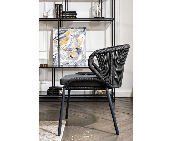 "Венето" обеденная группа на 4 персоны со стульями "Милан", каркас темно-серый, роуп темно-серый, изображение 13 | Интернет магазин мебели и декора LifeDekor