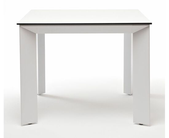 "Венето" обеденный стол из HPL 90х90см, цвет молочный, каркас белый, изображение 2 | Интернет магазин мебели и декора LifeDekor