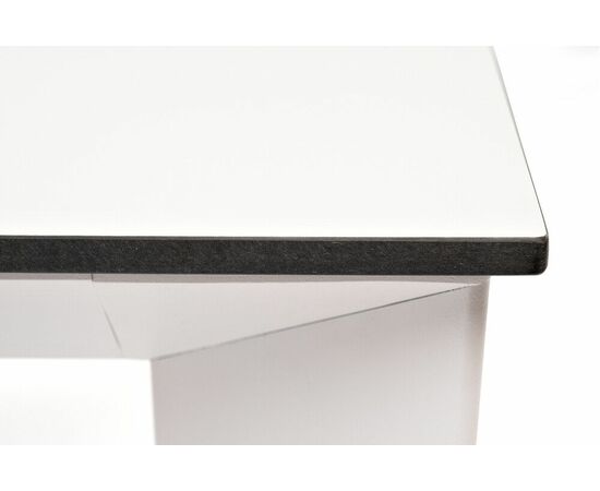 "Венето" обеденный стол из HPL 90х90см, цвет молочный, каркас белый, изображение 6 | Интернет магазин мебели и декора LifeDekor