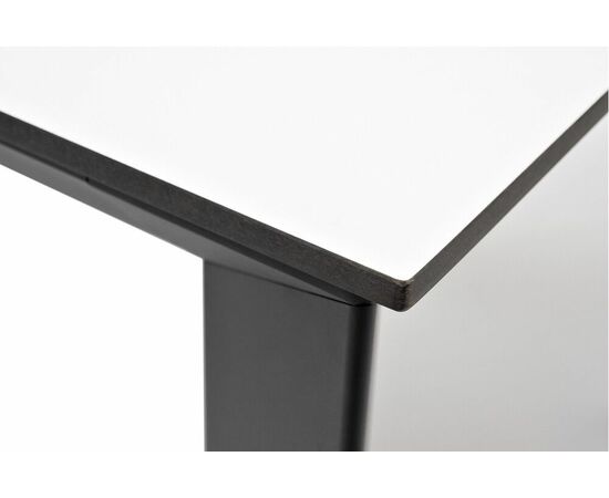"Венето" обеденный стол из HPL 90х90см, цвет молочный, каркас черный, изображение 3 | Интернет магазин мебели и декора LifeDekor
