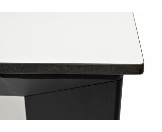 "Венето" обеденный стол из HPL 90х90см, цвет молочный, каркас черный, изображение 4 | Интернет магазин мебели и декора LifeDekor