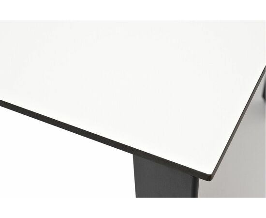 "Венето" обеденный стол из HPL 90х90см, цвет молочный, каркас черный, изображение 6 | Интернет магазин мебели и декора LifeDekor