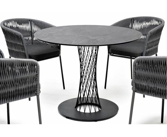 "Диего" обеденная группа на 4 персоны со стульями "Бордо" плетения колос, столешница "серый гранит", изображение 3 | Интернет магазин мебели и декора LifeDekor