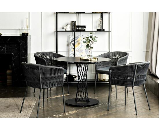 "Диего" обеденная группа на 4 персоны со стульями "Бордо" плетения колос, столешница "серый гранит", изображение 11 | Интернет магазин мебели и декора LifeDekor