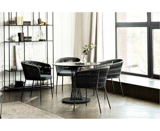 "Диего" обеденная группа на 4 персоны со стульями "Бордо" плетения колос, столешница "серый гранит", изображение 13 | Интернет магазин мебели и декора LifeDekor