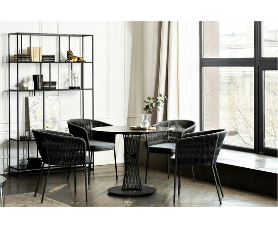 "Диего" обеденная группа на 4 персоны со стульями "Бордо" плетения колос, столешница "серый гранит", изображение 14 | Интернет магазин мебели и декора LifeDekor