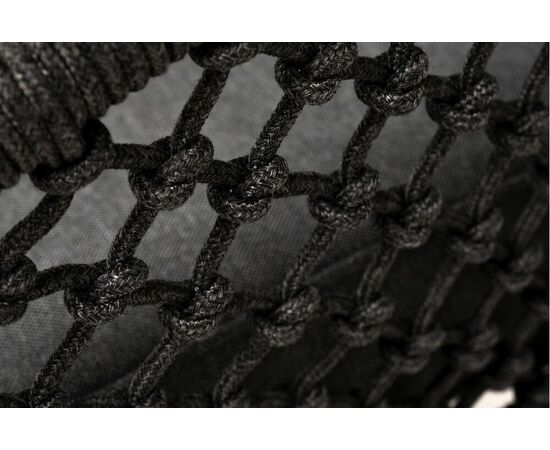 "Канны" кресло плетеное из роупа (узелки), основание дуб, роуп темно-серый круглый, ткань серая, изображение 8 | Интернет магазин мебели и декора LifeDekor