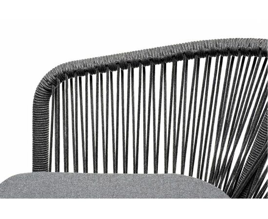 "Венето" обеденная группа на 6 персон со стульями "Марсель", каркас темно-серый, роуп темно-серый, изображение 5 | Интернет магазин мебели и декора LifeDekor