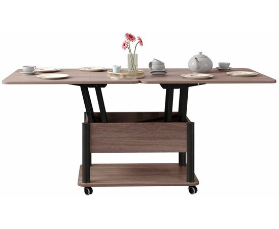 Стол-трансформер Дебют 3, Тёмный шимо/Ножки чёрные, изображение 5 | Интернет магазин мебели и декора LifeDekor