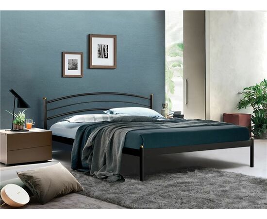 Кровать двуспальная ЭКО+ (180х200/металлическое основание) Черный | Интернет магазин мебели и декора LifeDekor