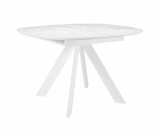 Стол DikLine BK100 Керамика Белый мрамор/подстолье белое/опоры белые | Интернет магазин мебели и декора LifeDekor