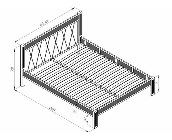 Кровать КМД 23 КАНТРИ 140 черный/шоколад, изображение 3 | Интернет магазин мебели и декора LifeDekor