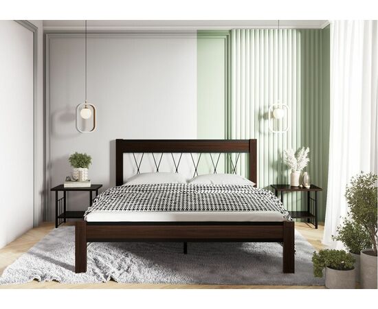 Кровать КМД 23 КАНТРИ 140 черный/шоколад, изображение 4 | Интернет магазин мебели и декора LifeDekor