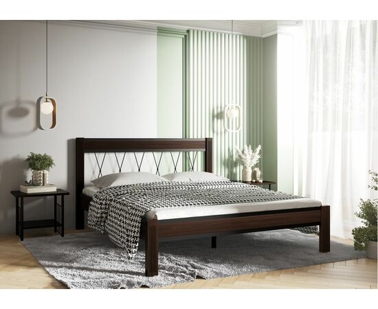 Кровать КМД 23 КАНТРИ 140 черный/шоколад, изображение 2 | Интернет магазин мебели и декора LifeDekor